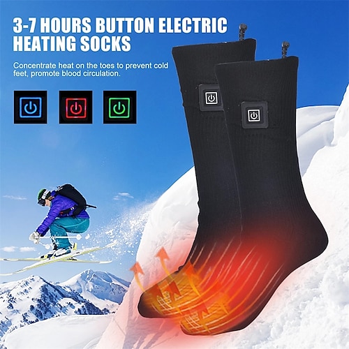 

Зимние носки с подогревом для мужчин и женщин, самонагревающиеся носки, теплые электрические носки с чехлом для батареи, походы, лыжи, велоспорт, спорт на открытом воздухе, охота, мотоциклетные