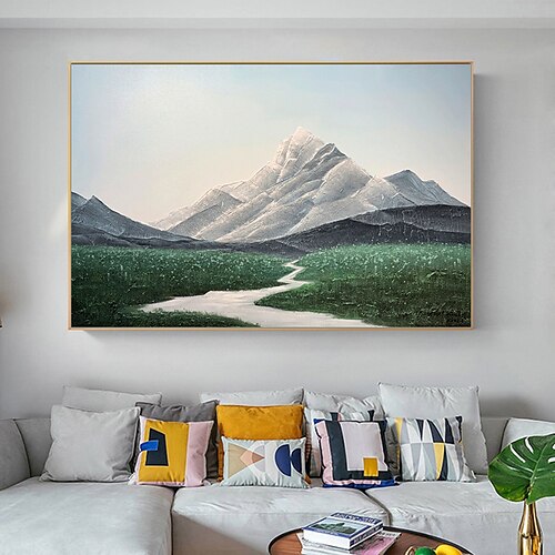 

Mintura Handmade Mountain Stream Oil Paintings On Canvas Wall Art Decoration Modern Abstract Picture For Home Decor Rolled Frameless Unstretched Painting