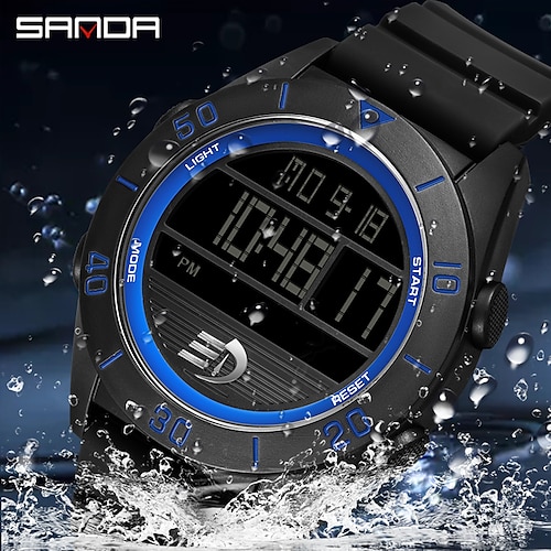 

SANDA 2022 New Men's Watches Outdoor Sport Military Digital Watch 5Bar Waterproof Wristwatch