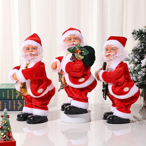 

Christmas Electric Santa Claus Shaking Buttocks Playing Guitar With Music Christmas Little Old Man Decoration Doll Gift