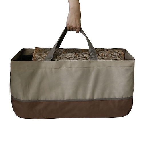 

Canvas Firewood Carrier Log Tote Bag Indoor Fireplace Log Carrier Holders Woodpile Rack Fire Wood Carrying Outdoor Tubular Birchwood Stand by Hearth Stove Tools