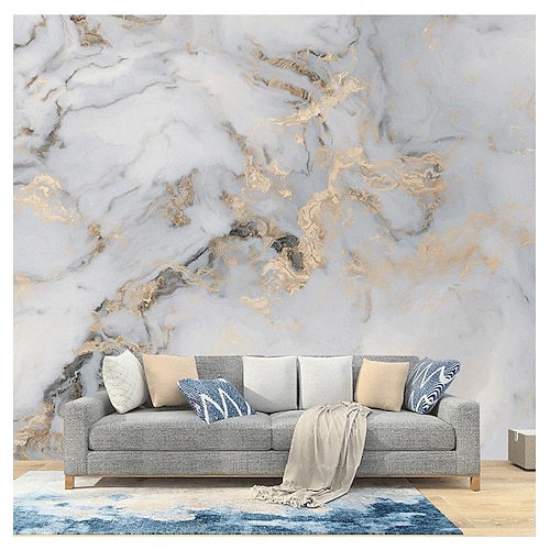

Abstract Marble Wallpaper Mural White Marble Wall Covering Sticker Peel and Stick Removable PVC/Vinyl Material Self Adhesive/Adhesive Required Wall Decor for Living Room, Kitchen, Bathroom