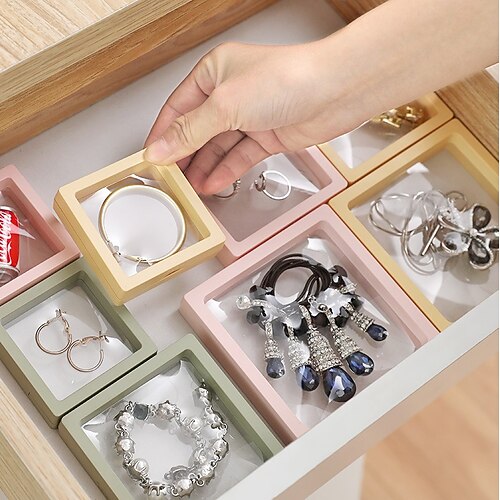 

Anti-oxidation PE Film Jewelry Box Portable Transparent Storage Earrings Necklace Suspension Display Box