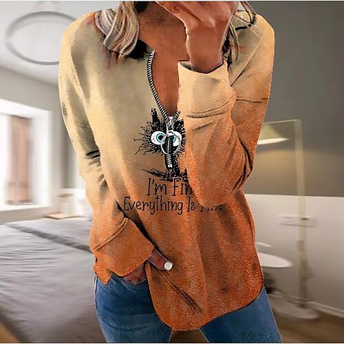 

[spot] 2022 european and american independent station zipper long-sleeved sweater loose women's top