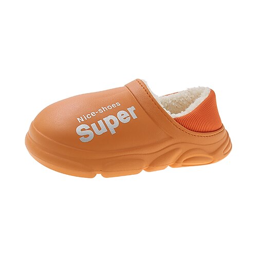 

Women's Slippers Home Indoor Shoes Bubble Slides Warm Slippers Winter Flat Heel Round Toe Casual Walking Shoes Elastic Fabric Loafer Black Orange White