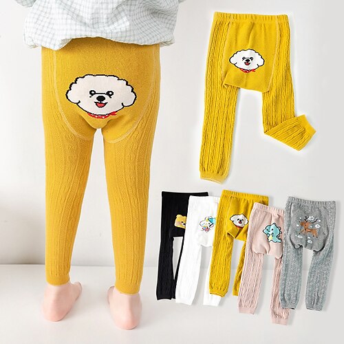 

Toddler Girls' Stockings Pink Yellow Gray Animal Print Spring Summer Cute Daily 1-5 Years