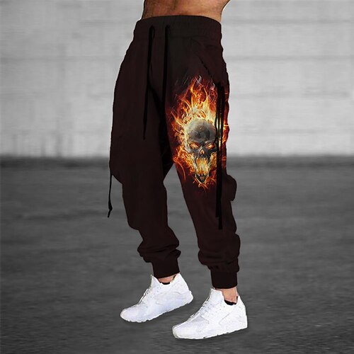 

Men's Sweatpants Joggers Trousers Drawstring Elastic Waist 3D Print Graphic Prints Comfort Breathable Sports Outdoor Casual Daily Cotton Blend Streetwear Designer Black Micro-elastic