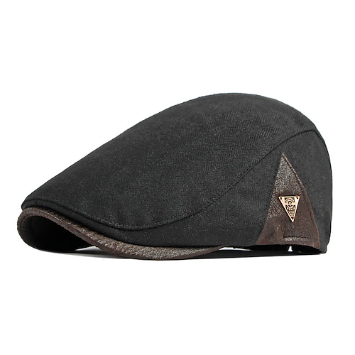 

Men's Hat Beret Hat Black Navy Blue Coffee Street Dailywear Weekend Rivet Pure Color Portable Comfort Fashion