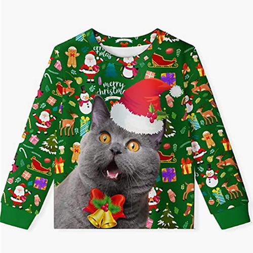 

Women's Ugly Christmas Sweater Pullover Sweater Jumper Ribbed Knit Knitted Animal Crew Neck Stylish Casual Outdoor Christmas Winter Fall Green Blue S M L / Long Sleeve / Weekend / Regular Fit