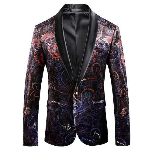 

Men's Classic Blazer Regular Standard Fit Pattern Single Breasted One-button Black 2022