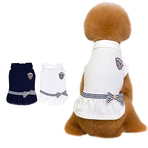 

nye kjæledyr klær jakkeslag marineblå hundeklær mote bowknot bamse hundeklær