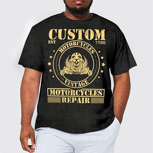 

Men's Plus Size T shirt Tee Big and Tall Graphic Crew Neck Short Sleeve Spring & Summer Basic Fashion Streetwear Comfortable Casual Sports Tops