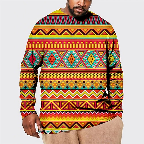 

Men's Plus Size Pullover Sweatshirt Big and Tall Graphic Crew Neck Long Sleeve Spring & Fall Basic Fashion Streetwear Comfortable Casual Sports Tops