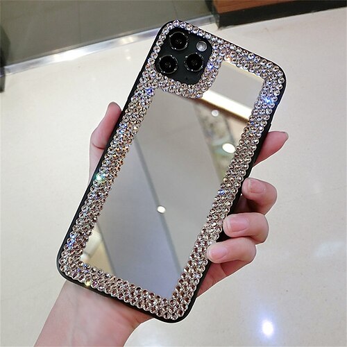 

Phone Case For Apple Classic Series iPhone 14 Pro Max 13 12 11 Pro Max Mini X XR XS 8 7 Plus Bumper Frame Rhinestone Full Body Protective Crystal Diamond Silica Gel