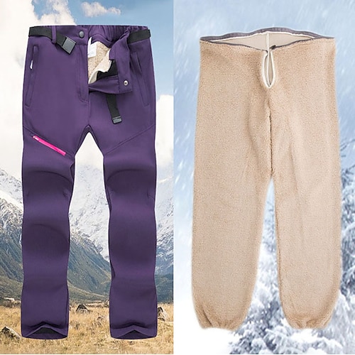 

Women's Softshell Pants Winter Outdoor Thermal Warm Fleece Lining Breathable Quick Dry Pants / Trousers Black Purple Camping / Hiking / Caving Traveling Winter Sports S M L XL 2XL / Lightweight