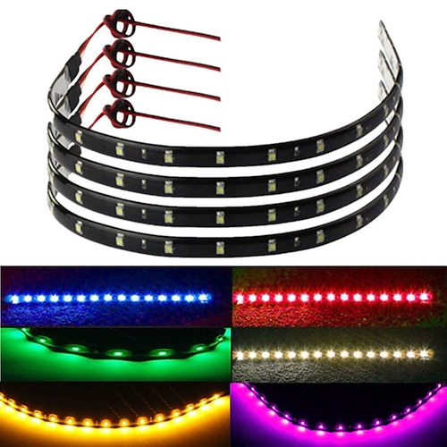 

OTOLAMPARA 4pcs Pink LED Strips 30cm 15-LED Car Trucks Motor Grill Flexible 6 Colors Waterproof Light Strips DC 12V for DRL Strips Turn Signal Strips Atmosphere Light Strips