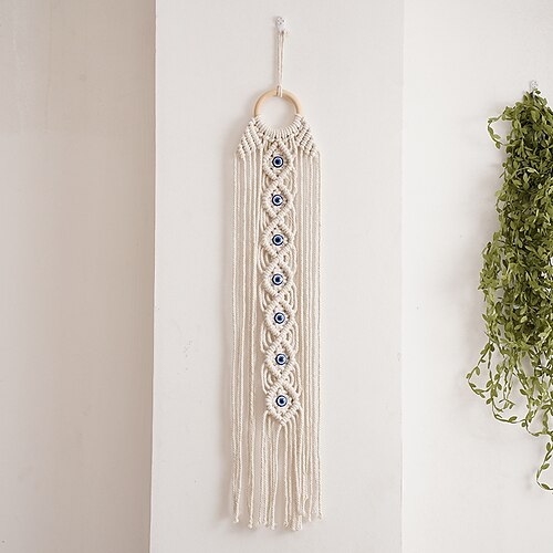 

Boho Woven Tapestry Wall Hanging Decor Wall Art for Living Room Bedroom Boho Chic White Boho Macrame Wall Hanging Inspired Woven Tapestry