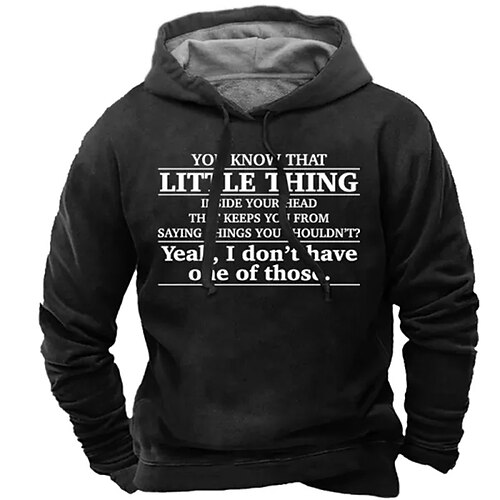 

Men's Pullover Hoodie Sweatshirt Black Hooded Letter Graphic Prints Print Daily Sports 3D Print Streetwear Designer Casual Clothing Apparel Hoodies Sweatshirts Long Sleeve