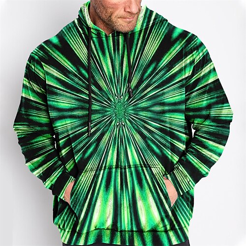 

Men's Plus Size Pullover Hoodie Sweatshirt Big and Tall Gradient Hooded Long Sleeve Spring & Fall Basic Fashion Streetwear Comfortable Work Daily Wear Tops