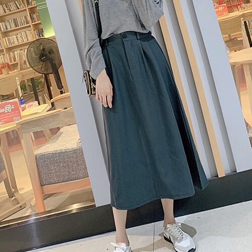 

Women's Skirt Midi Polyester Card color Black Blue Brown Skirts Fashion Casual Daily Weekend One-Size