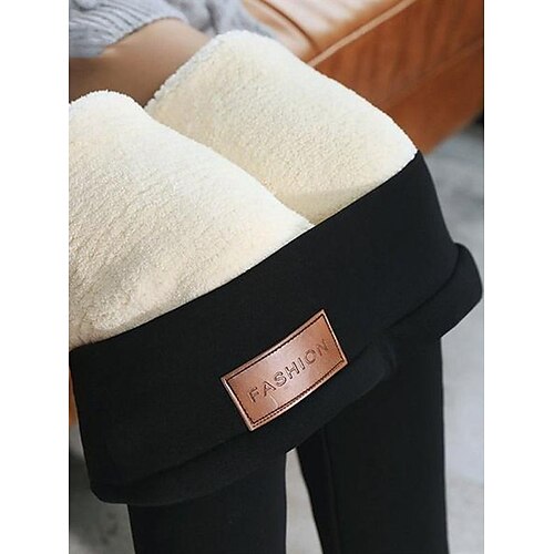 

Women's Plus Size Fleece Pants Pants Trousers Letter Casual Daily Going out High Full Length Winter Fall Black Gray L XL XXL 3XL 4XL