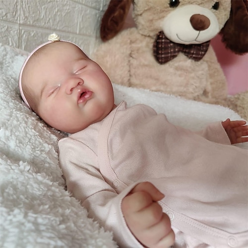 

20 inch 50CM Reborn Girl Ashia Sleeping Baby Hand High Quality Genesis Hand Painted Doll with Visible Veins Collectible Art