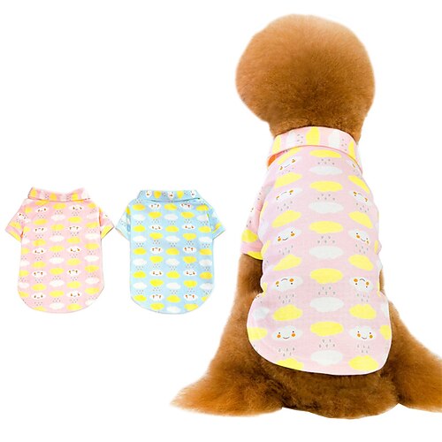 

Dog Cat Polo Clouds Adorable Stylish Ordinary Outdoor Casual Daily Dog Clothes Puppy Clothes Dog Outfits Soft Blue Pink Costume for Girl and Boy Dog Cotton S M L XL XXL