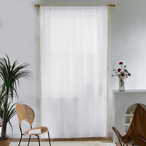 

Plain / Solid Sheer Curtains Shades Window Treatment Collection(DrapesSheer) Sheer Bedroom Curtains