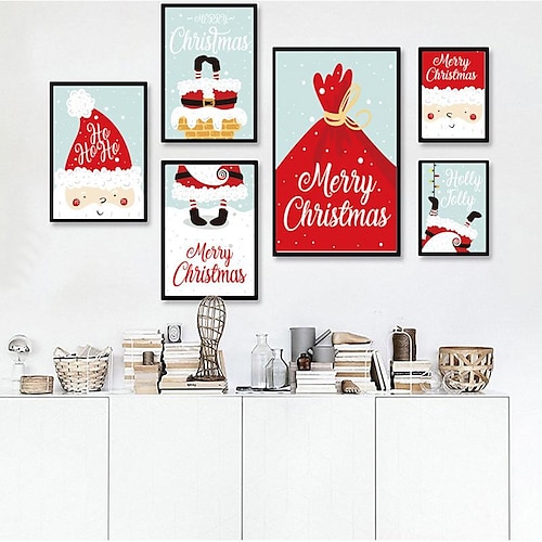 

1 Panel Christmas Prints/Posters Merry Christmas Wall Art Modern Picture Home Decor Wall Hanging Gift Rolled Canvas Unframed Unstretched