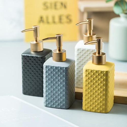 

Ceramic Soap Dispenser 350ml Hand Sanitizer Bottle Press Bottle Dispenser Shampoo Body Wash Bathroom