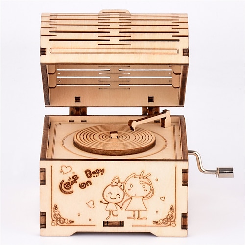 

3D Wooden Puzzle Music Box DIY Model Treasure Box Kits Jewelry Gift for Adults and Teens Christmas/Birthday Gift