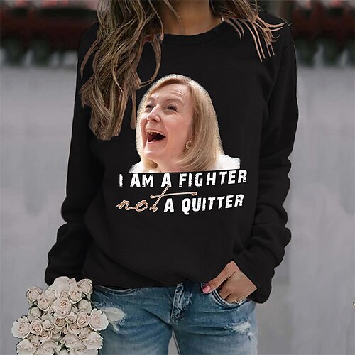 

Women's Sweatshirt Pullover Basic Pink Gray White Graphic Street Round Neck Long Sleeve S M L XL 2XL