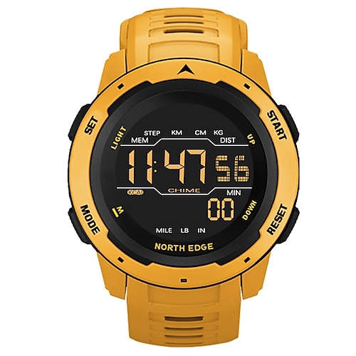 

NORTH EDGE Mars Men Digital Watch Men's Military Sport Watches Waterproof 50M Pedometer Calories Stopwatch Hourly Alarm Clock