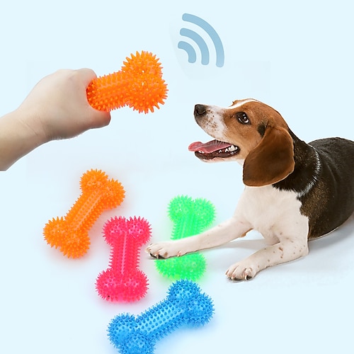 

Dog Squeaky Bone Chew Toy for Aggressive Chewers Durable Dog Rubber Bone Toy Dogs Teeth Cleaning and Training