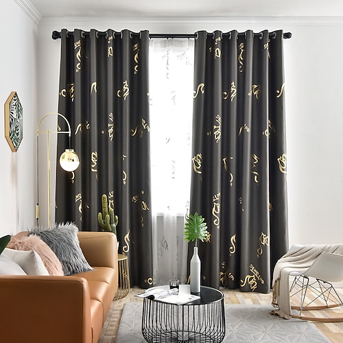 

1 Panel American Style Gilt Blackout Curtain Living Room Bedroom Dining Room Children's Room Thermal Insulation Curtain