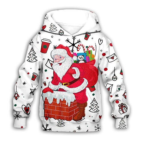 

Christmas Santa Claus Ugly Christmas Sweater / Sweatshirt Hoodie Adults' Men's Cosplay Christmas Christmas Christmas Carnival Masquerade Festival / Holiday Polyester Black / Fuchsia / Red Men's