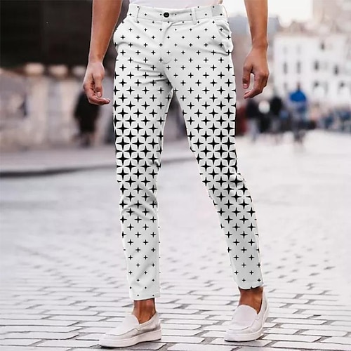 

Men's Chinos Slacks Jogger Pants Chino Pants 3D Print Comfort Soft Office Business Streetwear Casual Green Blue Inelastic