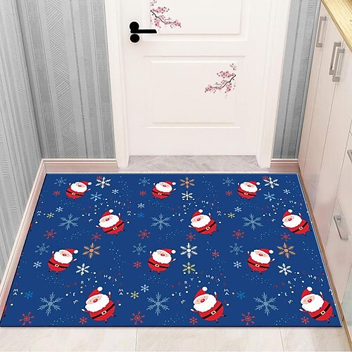 

Christmas Doormat Santa Snowman Snowflake Indoor or Outdoor Holiday Mats for Living or Dining Room, Bedroom and Kitchen Area