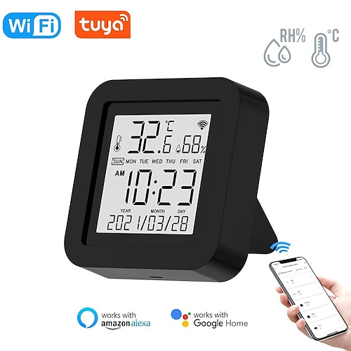 

Hygrometer Thermometer Bluetooth Indoor Room Temperature Monitor Greenhouse Thermometer with Remote App Control LCD Display