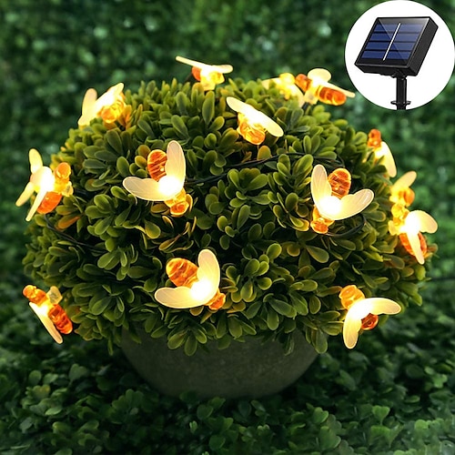

Solar Bee String Lights Outdoor Waterproof 12m-100LED 7m-50LED 6.5m-30LED 8 Modes Lighting Garden Decor Lights Christmas Party Holiday Garden Tree Patio Decoration