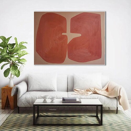 

Handmade Hand Painted Oil Painting Wall Modern Abstract Sexy Peach Canvas Painting Home Decoration Decor Rolled Canvas No Frame Unstretched