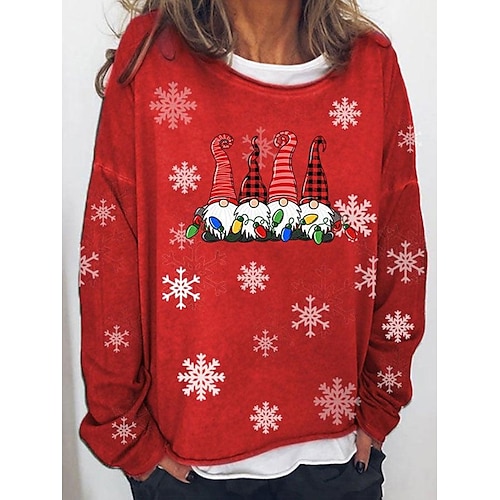 

Women's Sweatshirt Pullover Basic Black Blue Pink Graphic Plaid Christmas Round Neck Long Sleeve S M L XL 2XL 3XL