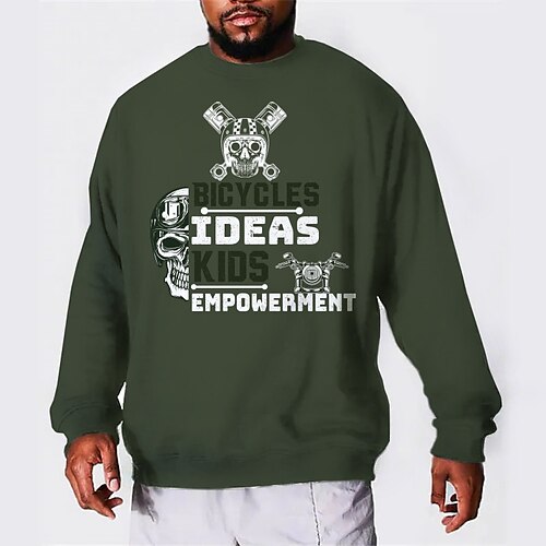 

Men's Plus Size Pullover Sweatshirt Big and Tall Graphic Crew Neck Long Sleeve Spring & Fall Basic Fashion Streetwear Comfortable Casual Sports Tops