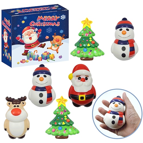 

6 Pack Christmas Squeeze ToysChristmas Jumbo Slow Rising ToysStress Relief Toys for Christmas Party FavorsXmas Gift