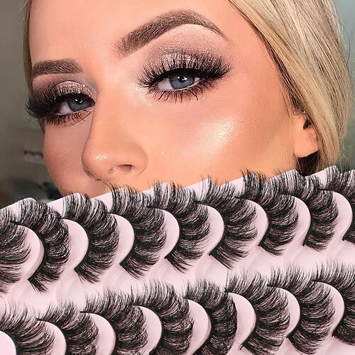 

Eyelash Extensions 20 pcs Waterproof Fashionable Design Women Lifted lashes Volumized Natural Fiber Party Halloween Daily Full Strip Lashes Thick Natural Long - Makeup Daily Makeup Halloween Makeup