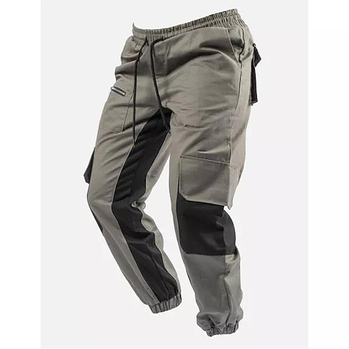 

Men's Cargo pants Trousers Multi Pocket Elastic Waist Drawstring Zipper Pocket
