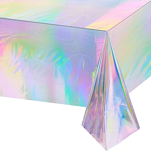 

Disposable Party Tablecloth Pink Sequin Waterproof PE Table Covers for Indoor or Outdoor Events, Birthday Parties, Weddings 1Pcs 54108(137274cm)