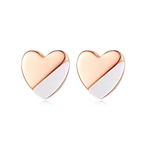 

Women's Stud Earrings Fine Jewelry Classic Heart Cute Simple S925 Sterling Silver Earrings Jewelry Rose Gold / Gold For Party Gift 1 Pair