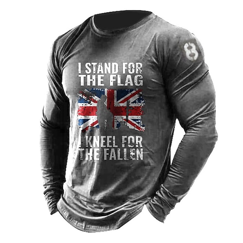 

Men's T shirt Tee Graphic Prints National Flag Crew Neck Green Black Blue Yellow Dark Gray 3D Print Outdoor Street Long Sleeve Print Clothing Apparel Basic Vintage Sports Designer