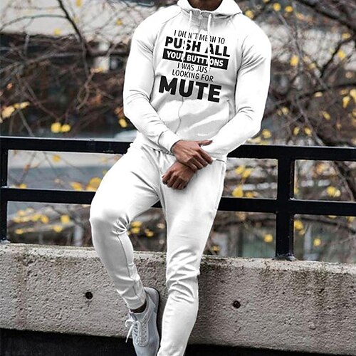 

Men's Plus Size Tracksuit Big and Tall Graphic Hooded Long Sleeve Spring & Fall Fashion Casual Big and Tall Daily Sports Tops
